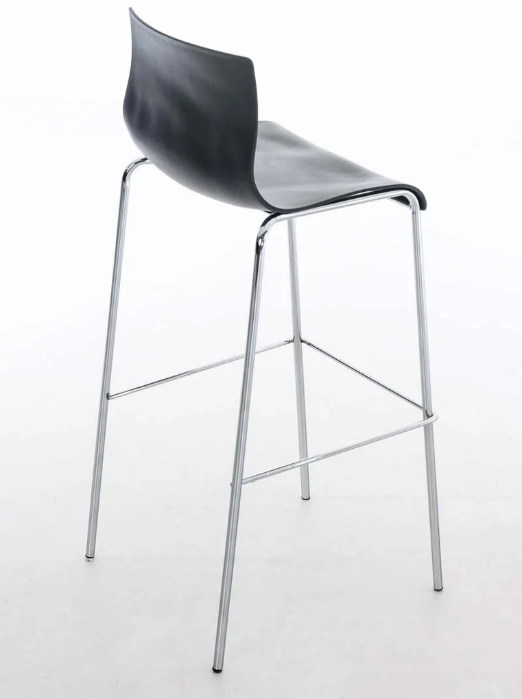 Banco de bar Hoover em plástico e com estrutura cromada 43 x 100 x 48 cm Cinzento