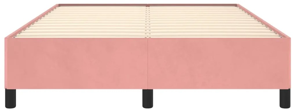 Estrutura de cama 140x190 cm veludo rosa