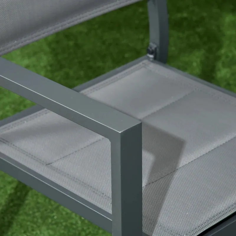 Conjunto de Refeição de Jardim – Rammor – 90-180x89 cm – Cinzento Escu