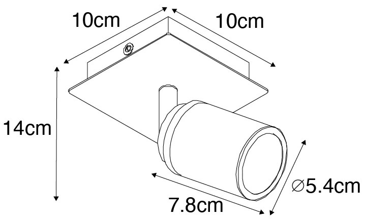 Foco de banheiro moderno branco quadrado IP44 - Ducha