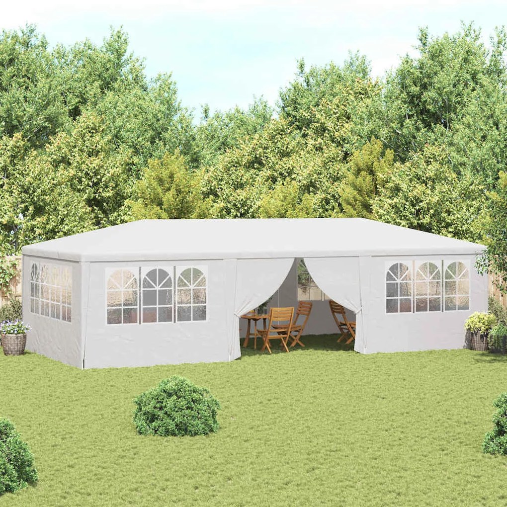 vidaXL Tenda festas profissional + paredes laterais 4x9m 90g/m² branco
