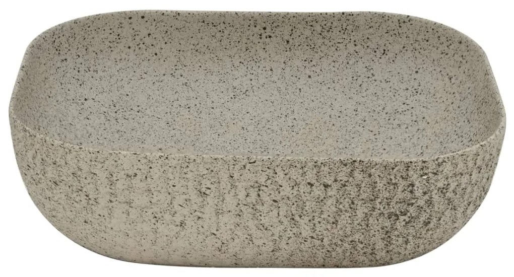 Lavatório de bancada retangular 48x37,5x13,5 cm cerâmica cinza