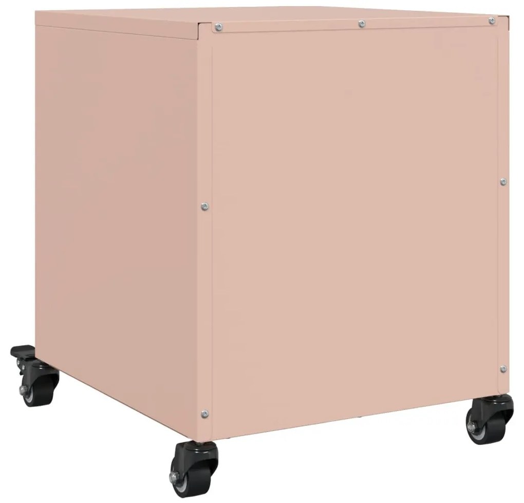 Mesas de cabeceira 2 pcs 36x39x43,5 cm aço rosa
