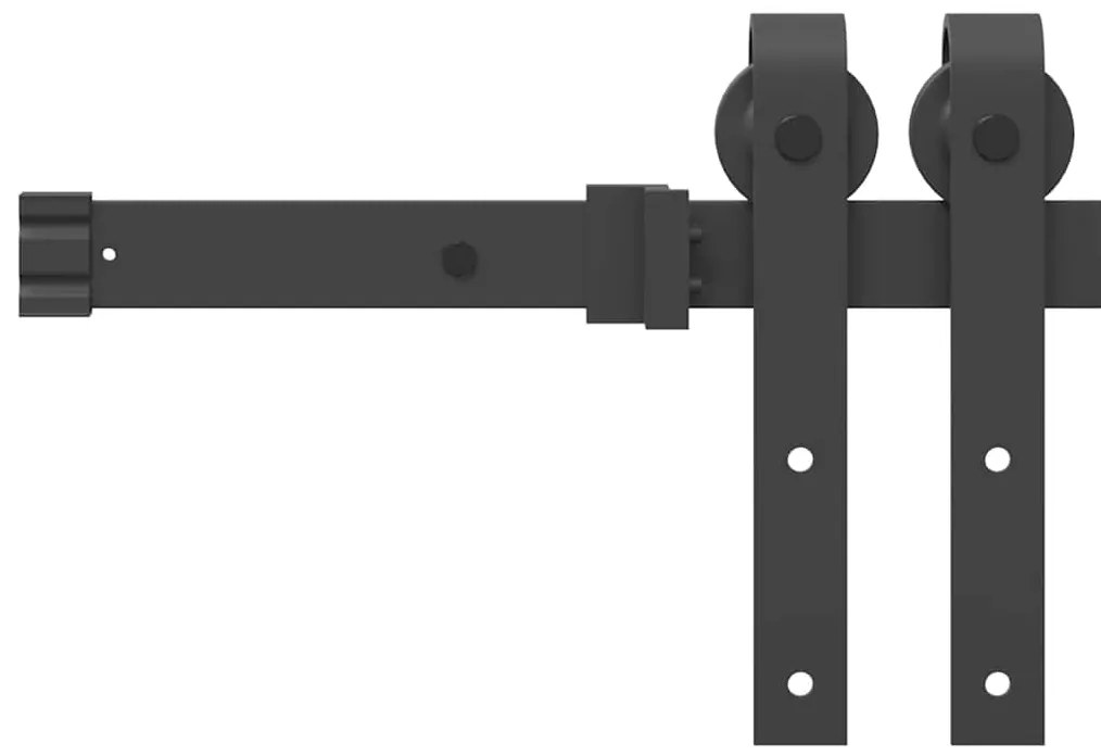 Kit de ferragens para porta deslizante 152,5 cm aço preto