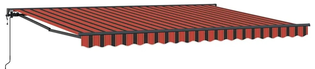 Toldo Retrátil Manual Laranja e Marrom 450x300 cm