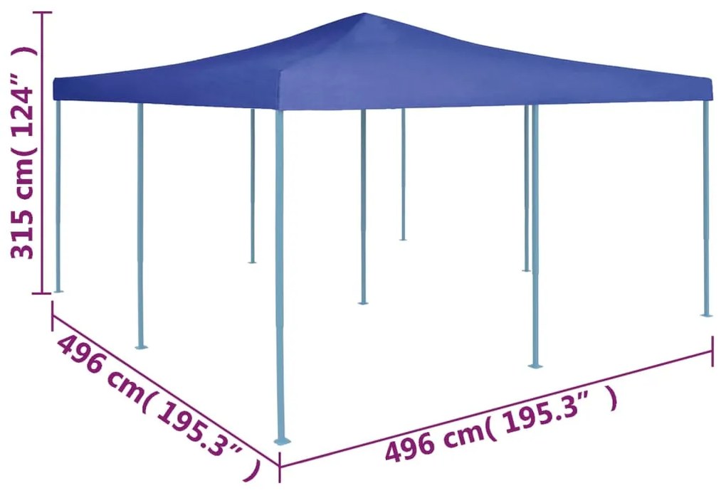 Tenda dobrável 5x5 m azul