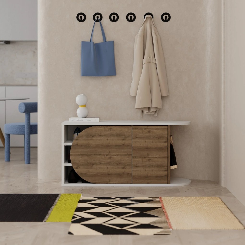 Sapateira Prag – Branco – 60 cm x 111 cm x 35 cm