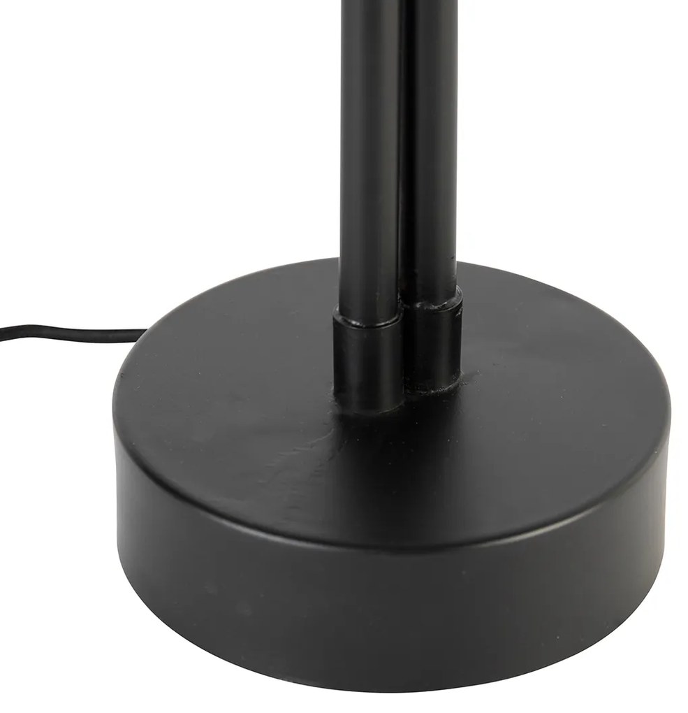 Candeeiro de mesa oriental em latão com preto 2 luzes - Louka Oriental