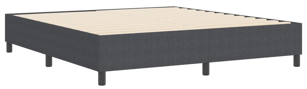 Cama Box Spring vidaXL Cinza Escuro Super King Tecido de Corduroy