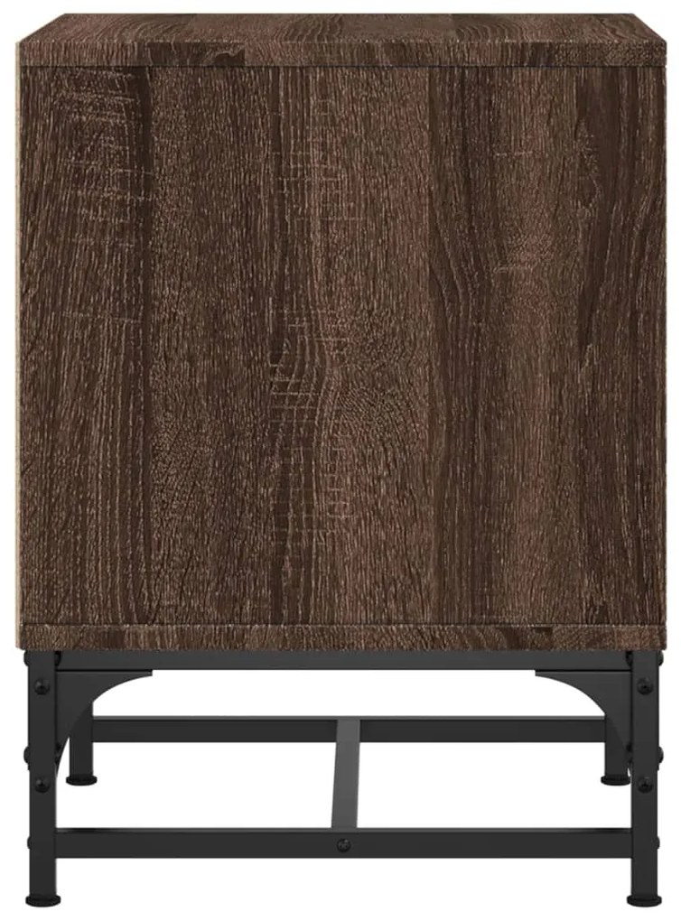Mesas cabeceira portas vidro 2 pcs 35x37x50cm carvalho castanho