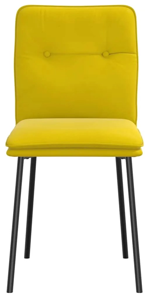 Cadeiras de jantar 6 pcs veludo amarelo