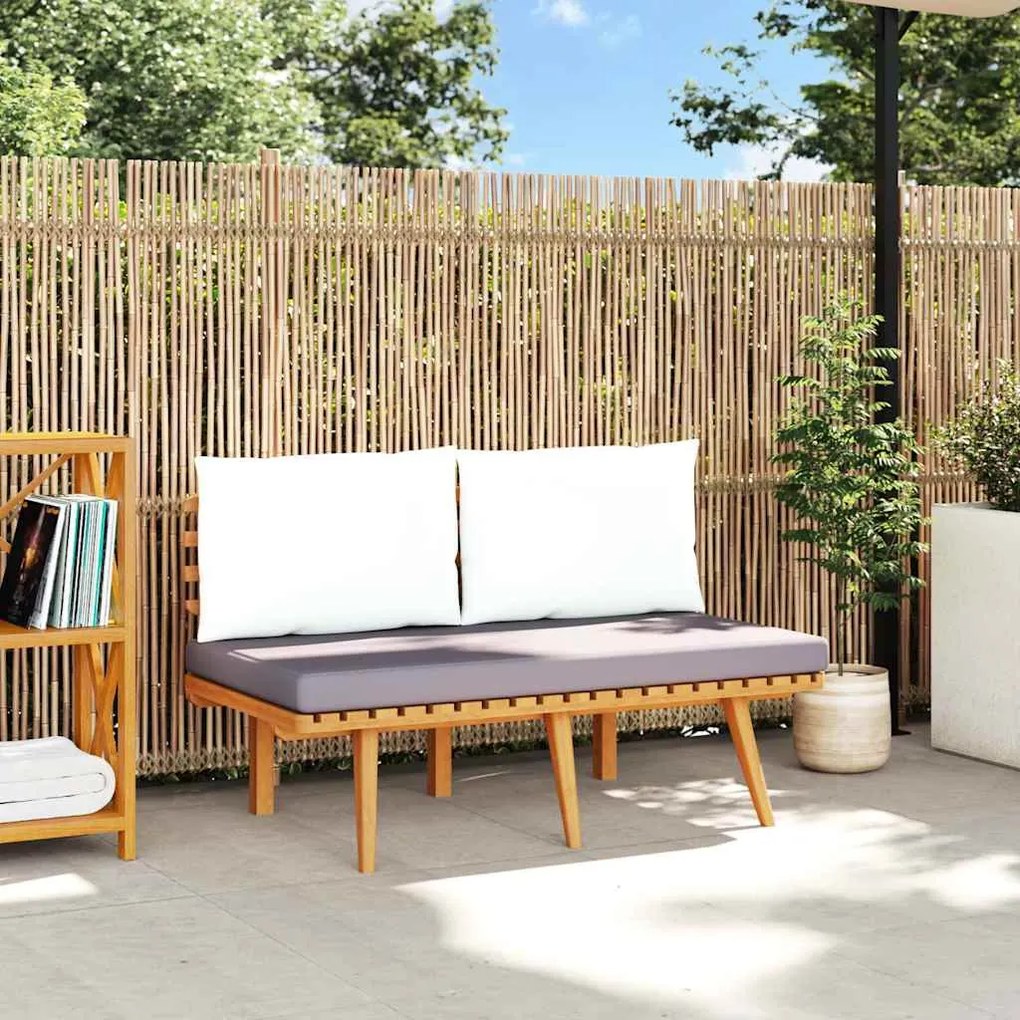 vidaXL Banco de jardim com almofadões 115 cm madeira acácia maciça