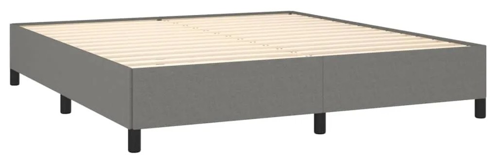 Estrutura de cama sem colchão 160x200 cm tecido cinzento-escuro