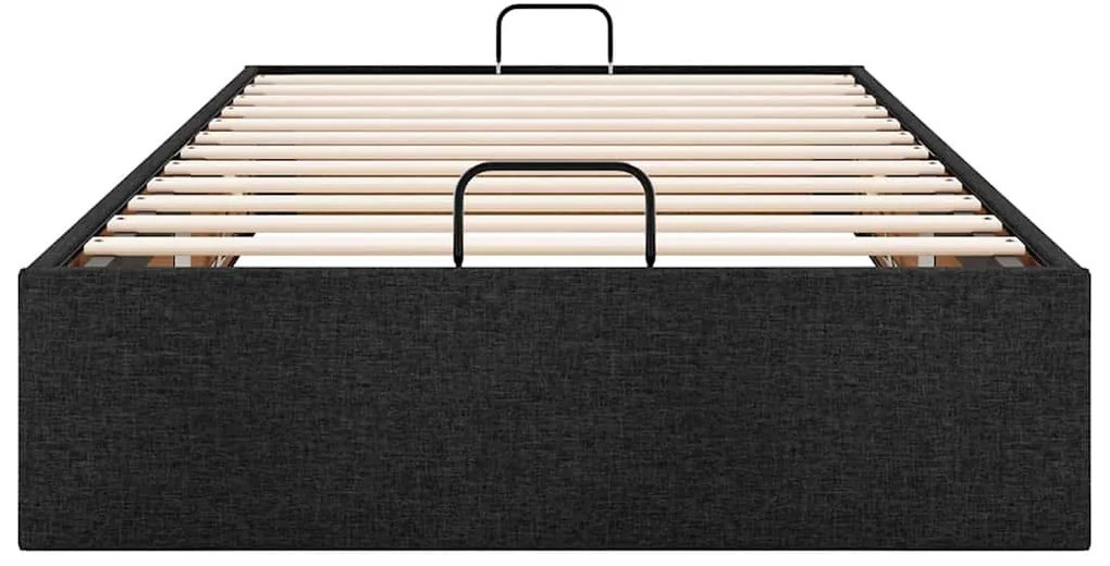 Estrutura de cama otomana sem colchão 90x190 cm tecido preto