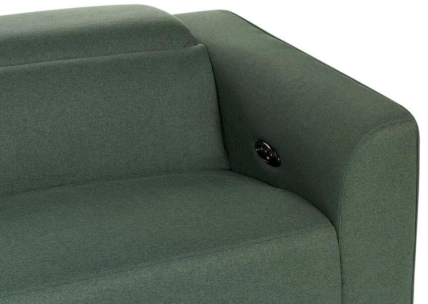 Sofá de 2 lugares elétricamente reclinável com entrada USB tecido verde ULVEN Beliani
