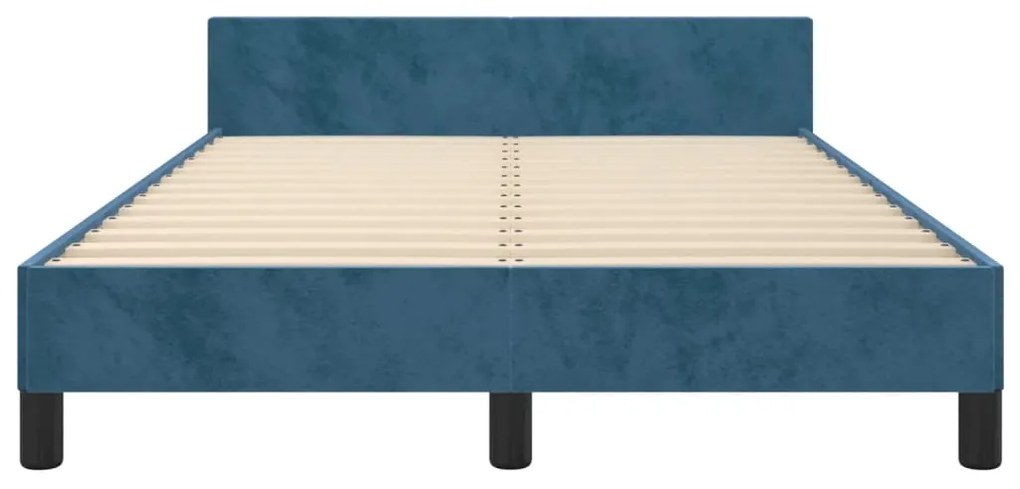 Estrutura de cama sem colchão 120x200 cm veludo azul