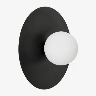 Aplique De Parede Para Banheiro Em Ferro E Vidro Anine Preto & Ø30 Cm - Sklum