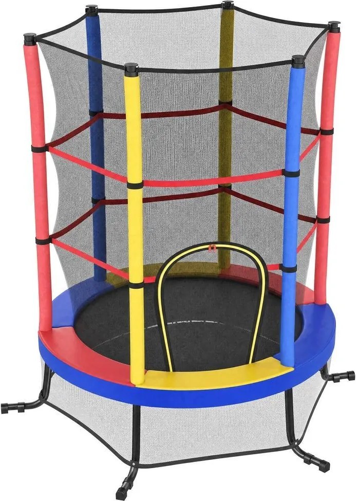 Trampolim infantil, trampolim de jardim de 174 cm com rede de segurança Multicolorido