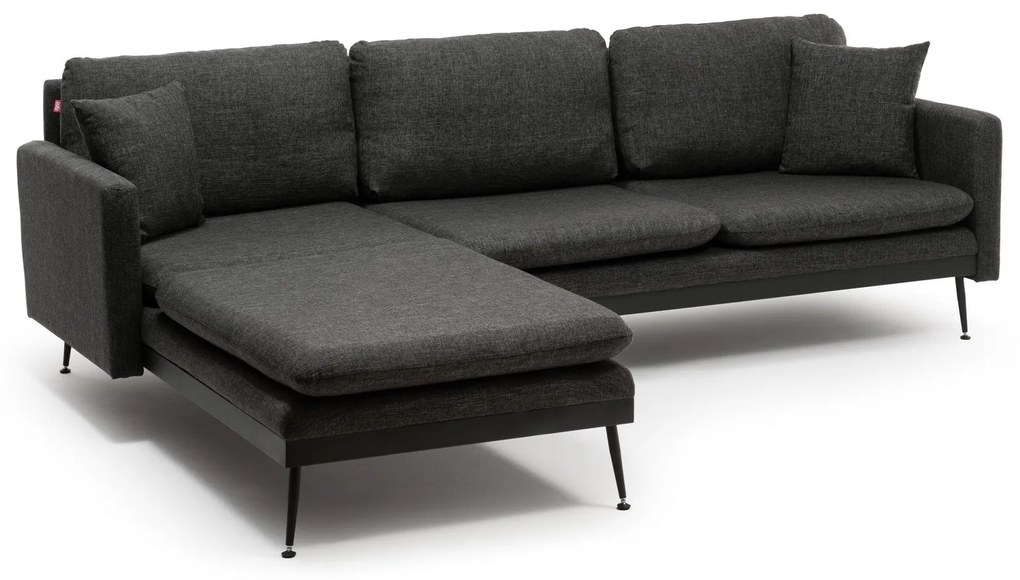 Sofá de Canto Reya – Cinzento Escuro – 245x85 cm