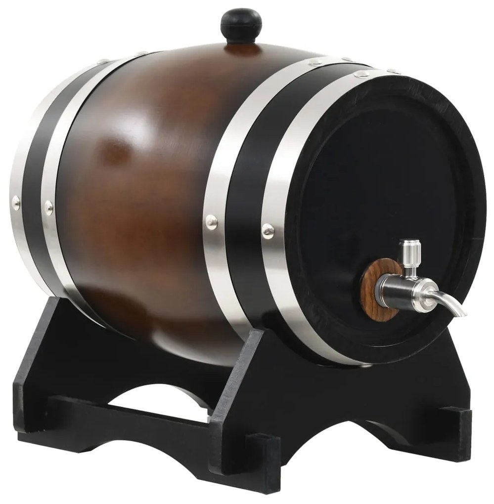 vidaXL Barril de vinho com torneira em madeira de pinho maciça 6 L