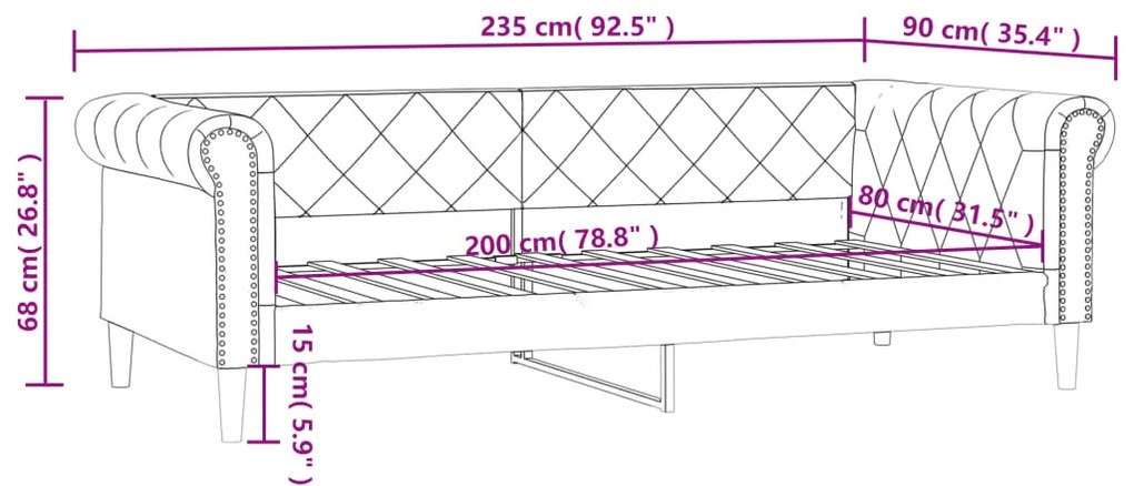 Sofá-cama 80x200 cm couro artificial cor cappuccino