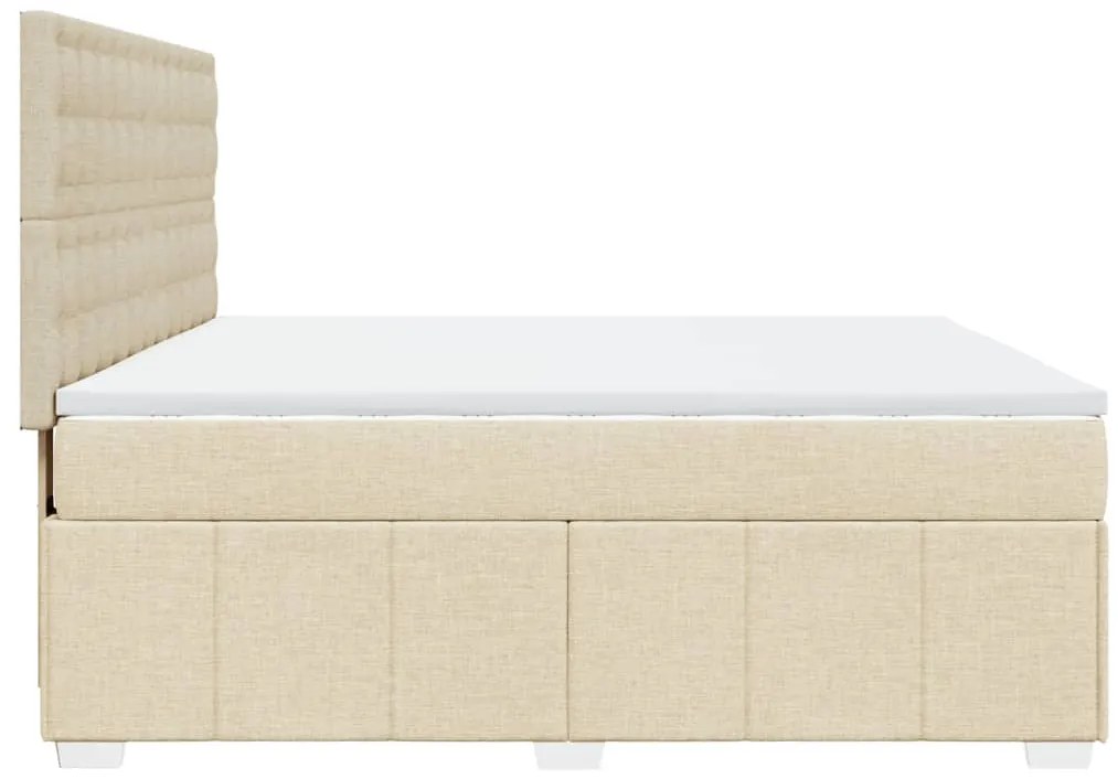 Cama com molas/colchão 180x200 cm tecido cor creme