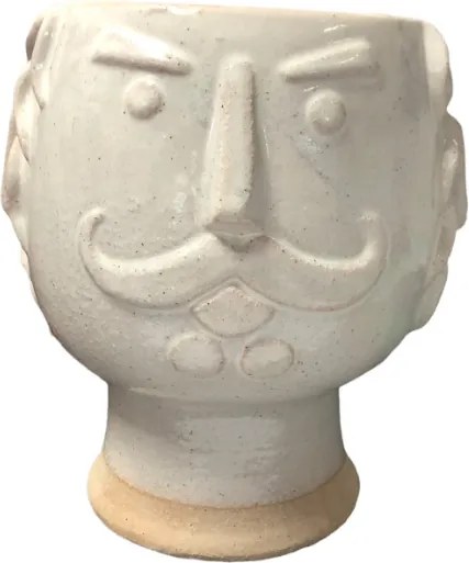 Vaso de Cerâmica Mister 11,5 x 17,5 cm em Tons Neutros