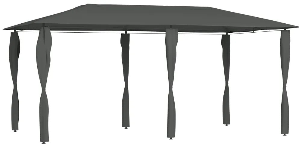 vidaXL Gazebo 2,98x5,3x2,59 m com capas para postes 160 g/m² antracite