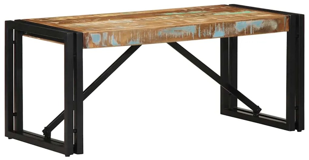 Mesa de centro multicor 80x40x35 cm madeira maciça recuperada