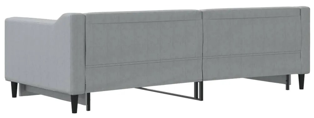 Sofá-cama com gavetão 90x200 cm tecido cinzento-claro