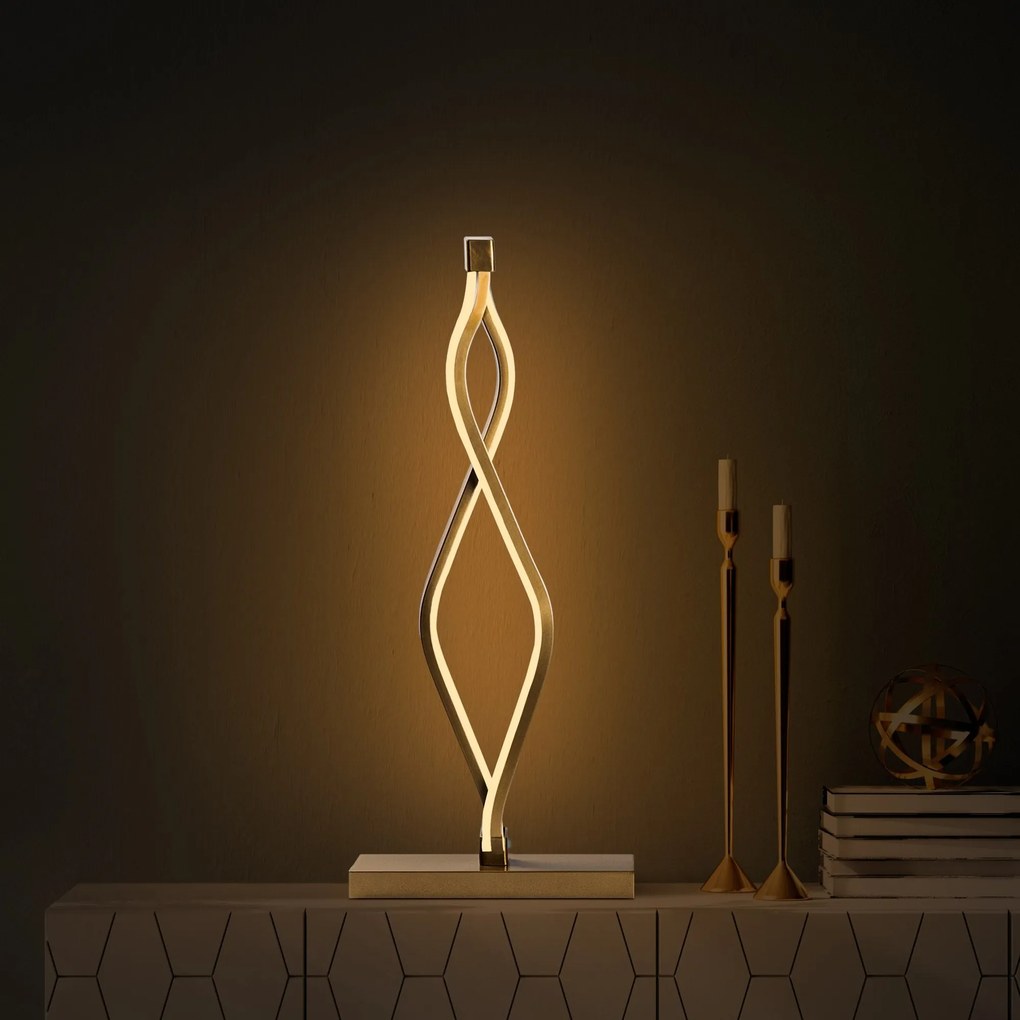 Candeeiro de Mesa Zozo – Dourado – 20x48x12 cm