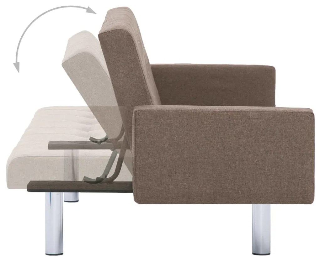 Sofá-Cama Luppin em Tecido - Castanho - Design Moderno