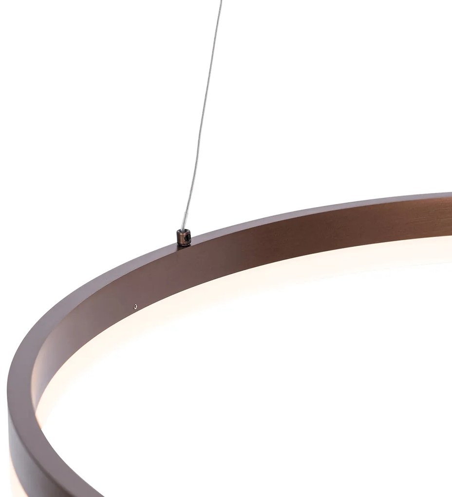 Candeeiro de suspensão design bronze 60 cm incl. LED 3 níveis regulável - Anello Moderno