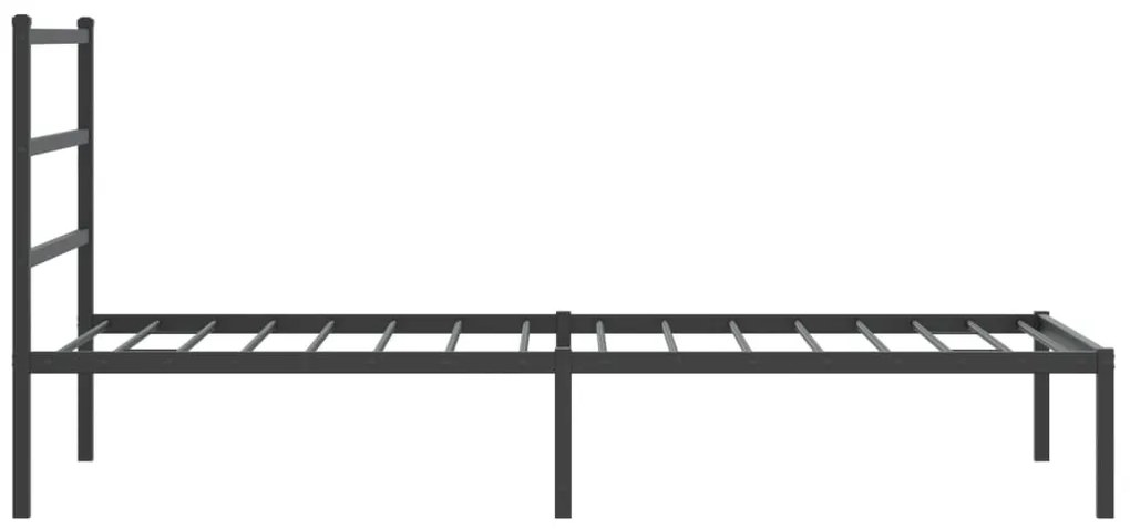 Estrutura de cama com cabeceira 100x190 cm metal preto