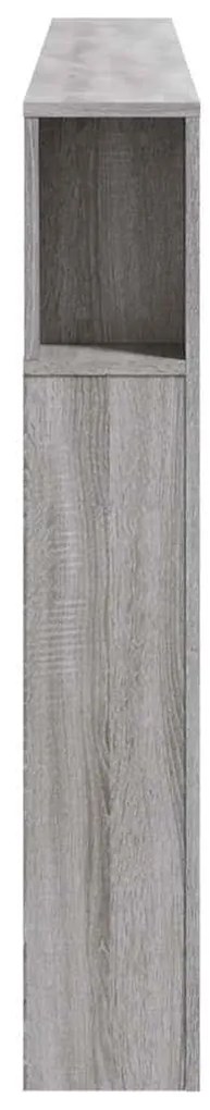 Cabeceira c/ LEDs 200x18,5x103,5 cm deriv. madeira cinza sonoma