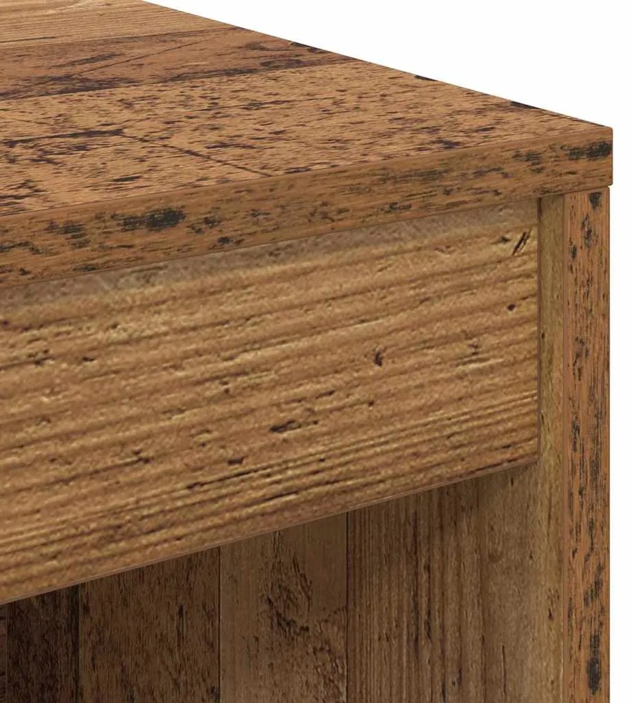 Mesa com Armazenamento Madeira Velha Madeira Composta