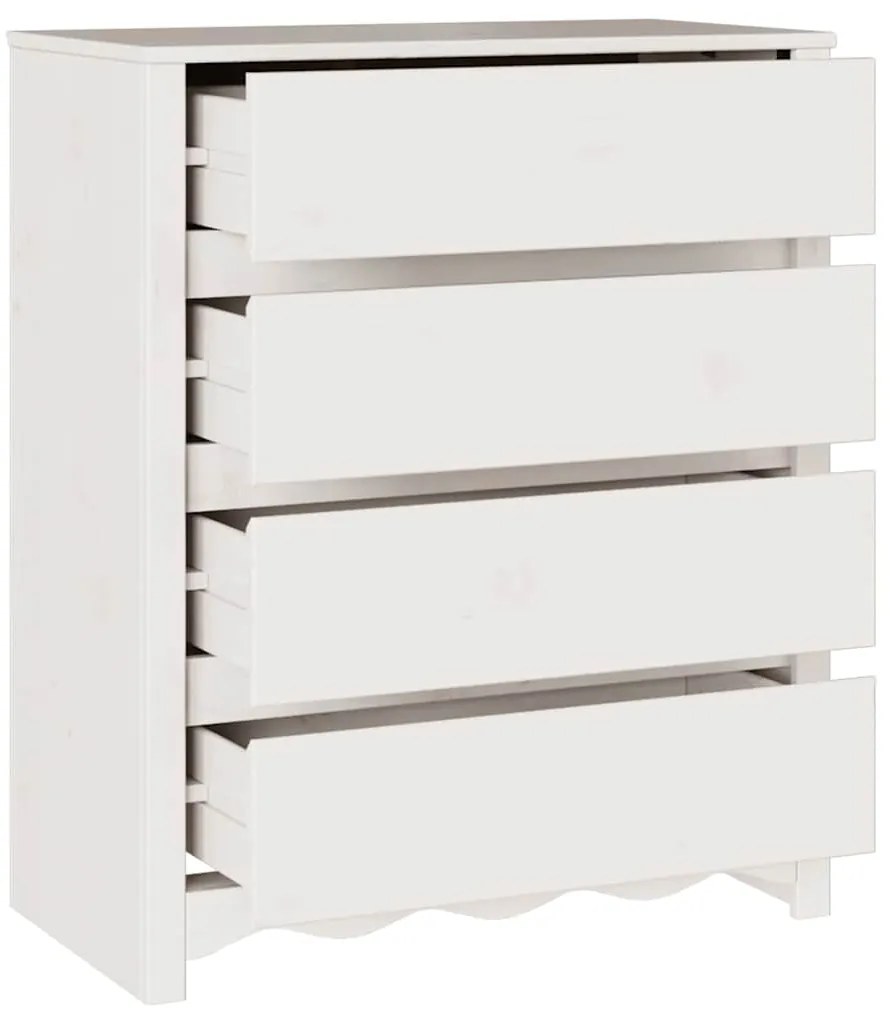 Cômoda vidaXL "DRAMMEN" Branca 76,5x40x91 cm Madeira Sólida de Pinho