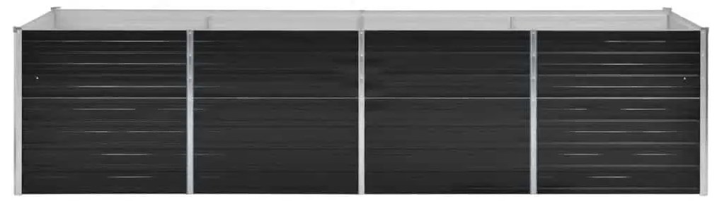 Canteiro elevado jardim aço galvanizado 320x80x77 cm antracite