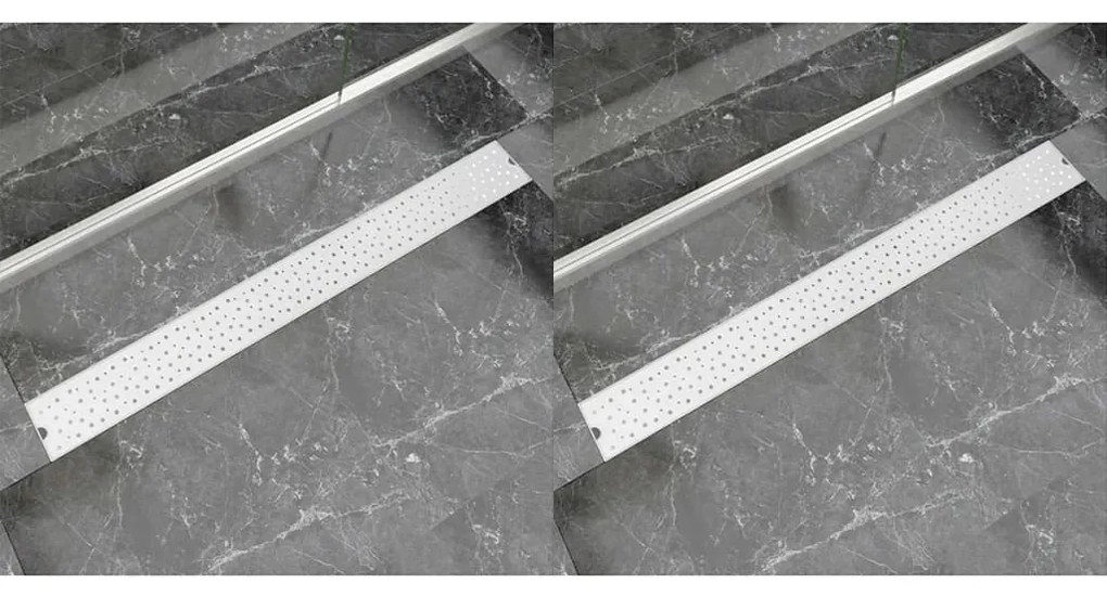 Dreno de chuveiro linear 2pcs bolhas 1030x140 mm aço inoxidável