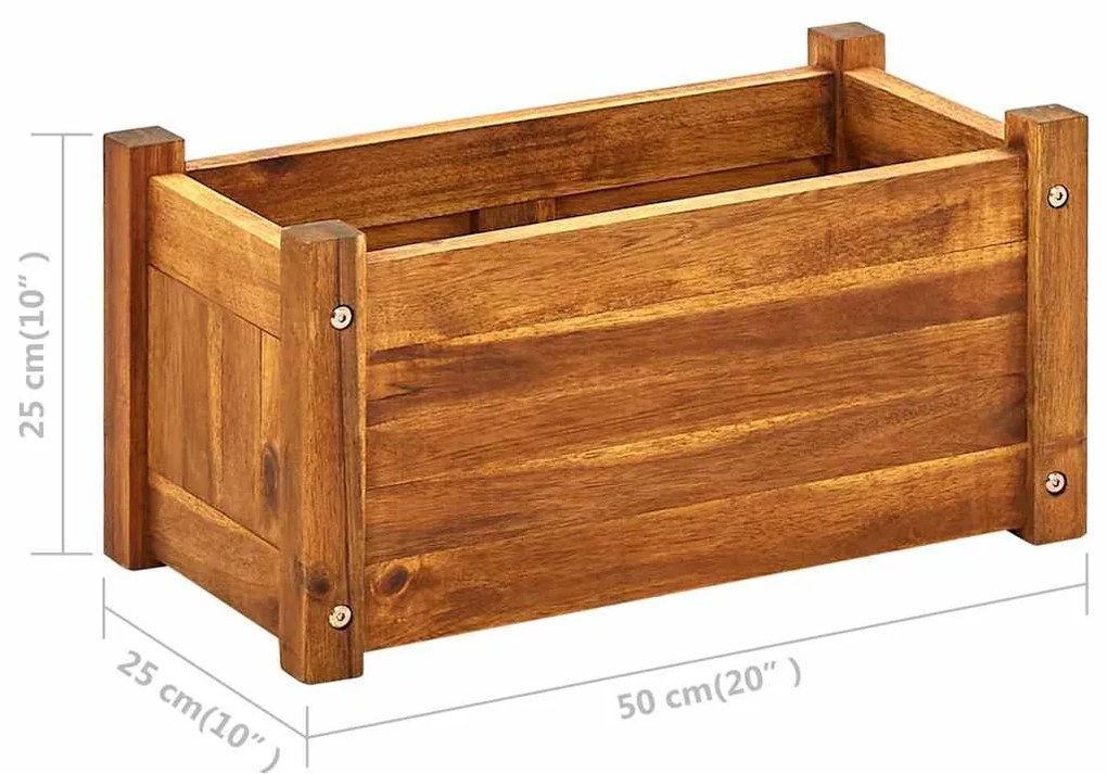 Canteiro elevado de jardim 50x25x25 cm madeira de acácia
