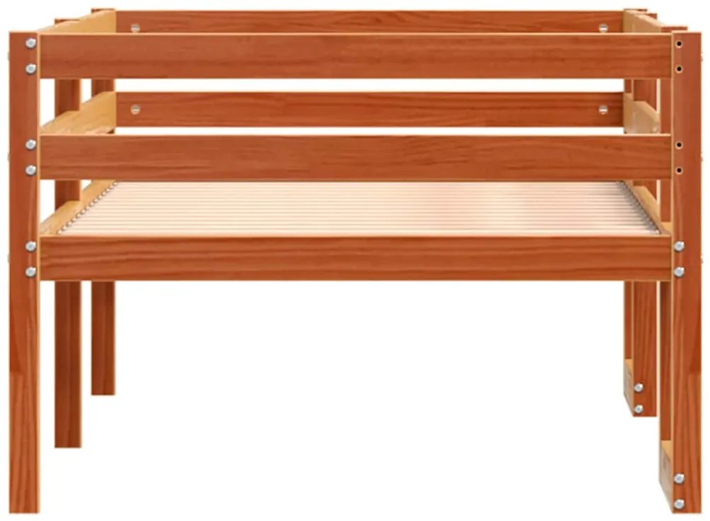 Estrutura de cama infantil 75x190 cm pinho maciço castanho-mel