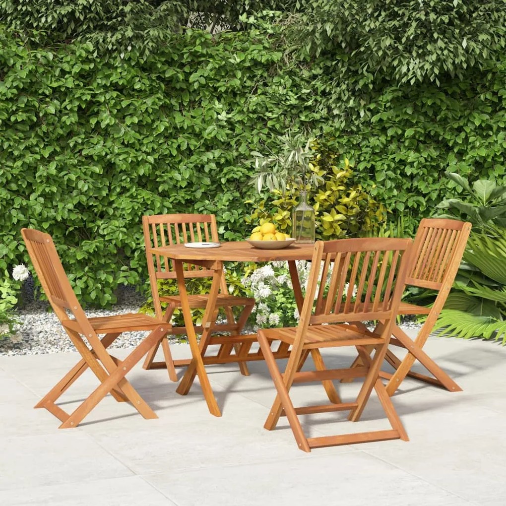 vidaXL Conjunto de jantar p/ jardim 5 pcs madeira de acácia maciça