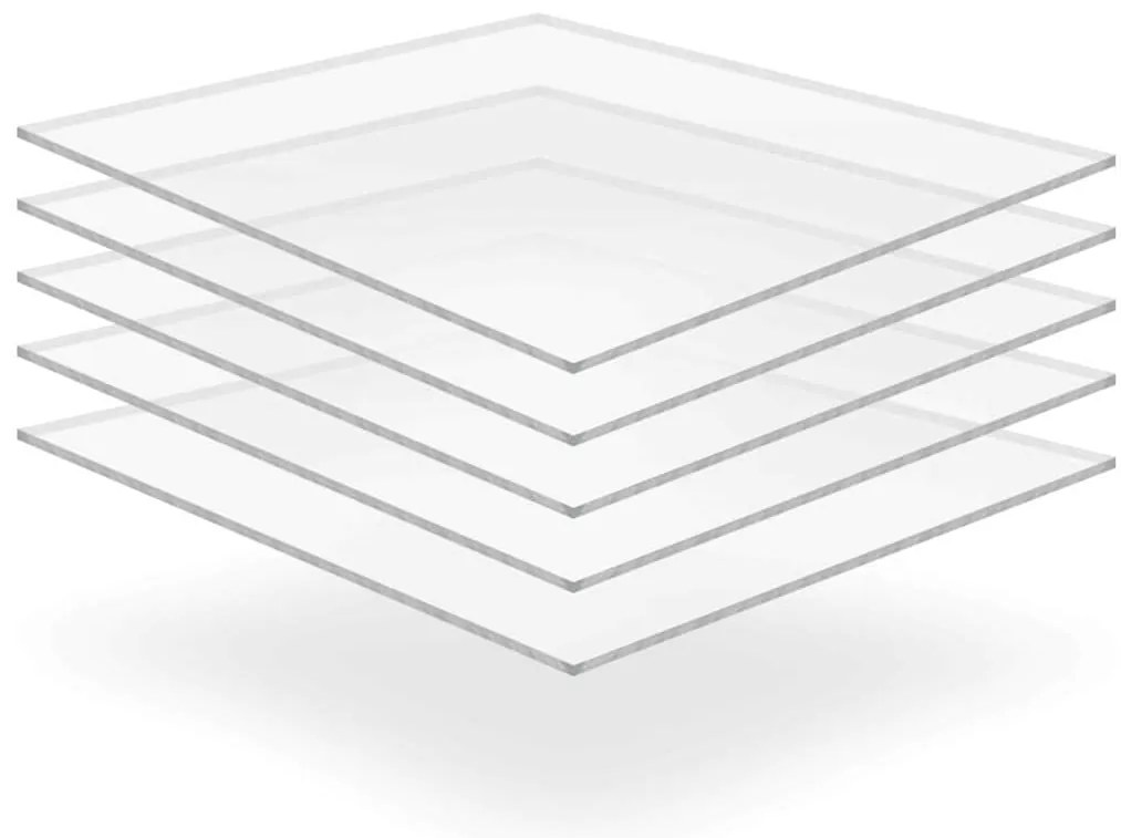 vidaXL Folhas de Vidro Acrílico Transparente 40 x 60 cm Acrílo