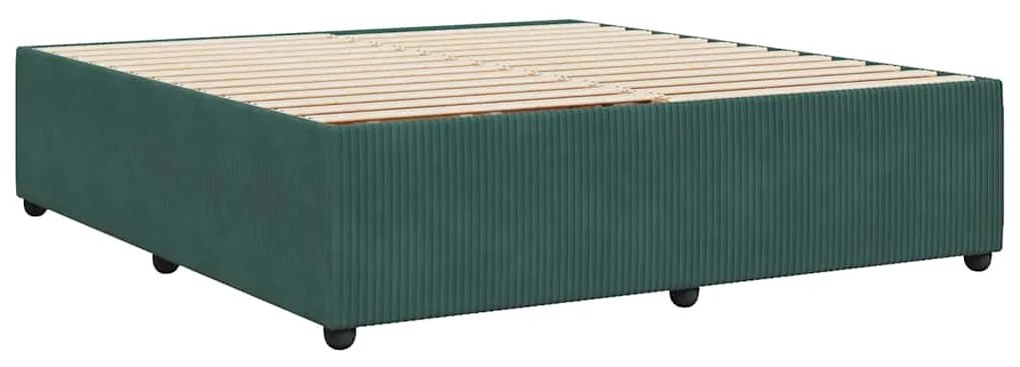 Estrutura de cama sem colchão 180x200 cm veludo verde-escuro