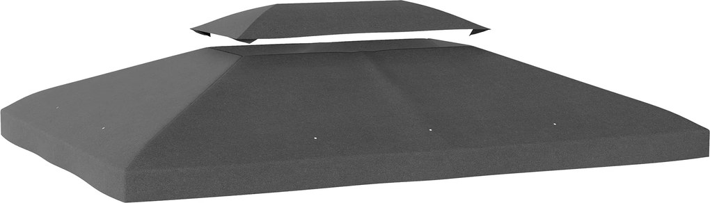 Outsunny Teto de Reposição 4x3 m com Teto Duplo Orifícios de Drenagem e Proteção UV Apenas Teto NÃO Inclui Estrutura Cinzento Escuro | Aosom Portugal