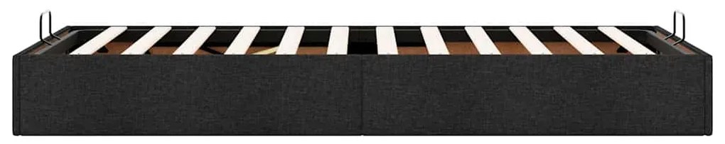 Estrutura de cama otomana sem colchão 90x190 cm tecido preto