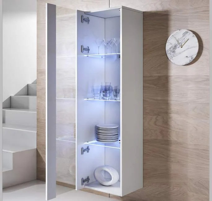 Conjunto de Móveis de Sala Moimenta – 1,6 m – Modular em Branco com Mó