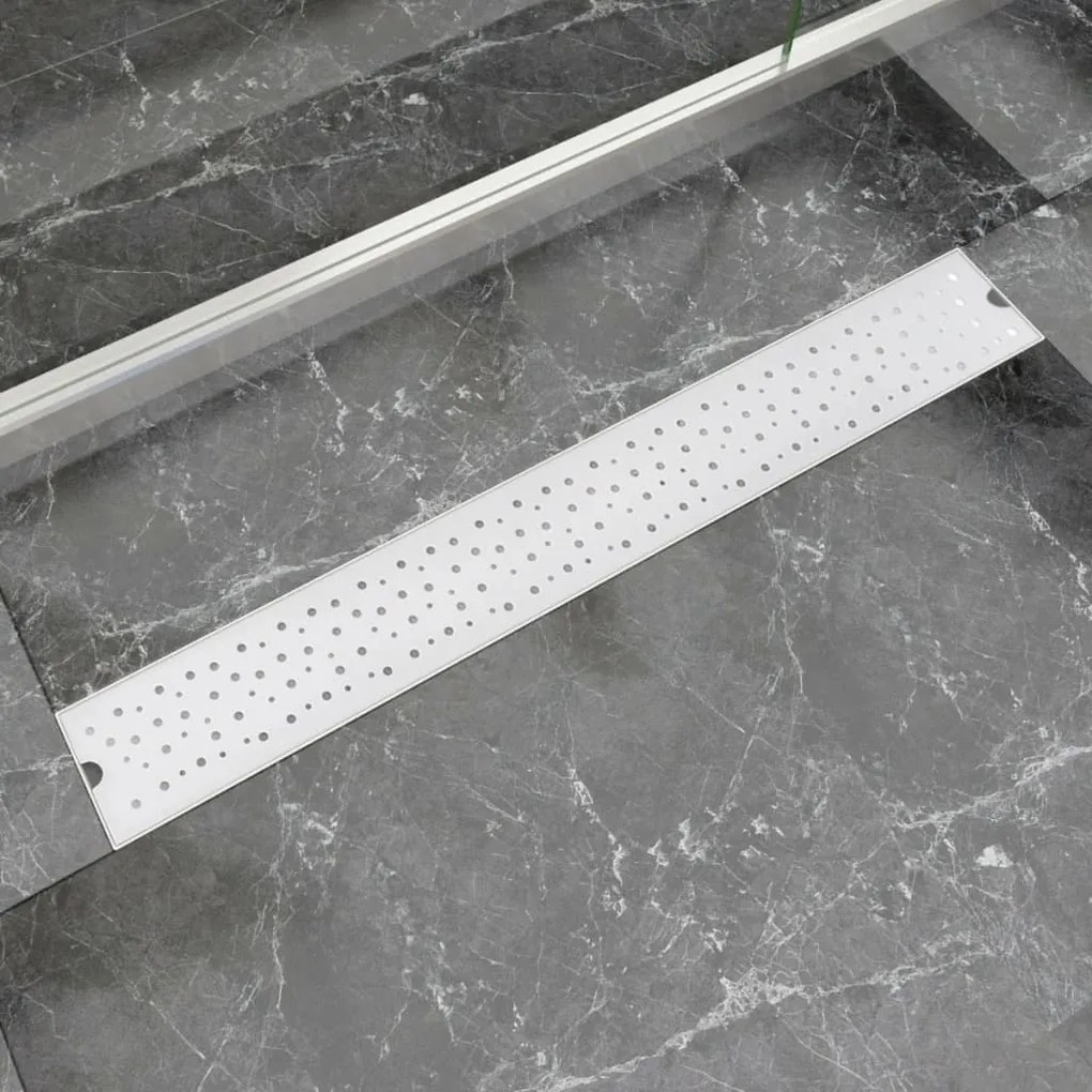 vidaXL Dreno de chuveiro linear bolhas 830x140 mm aço inoxidável