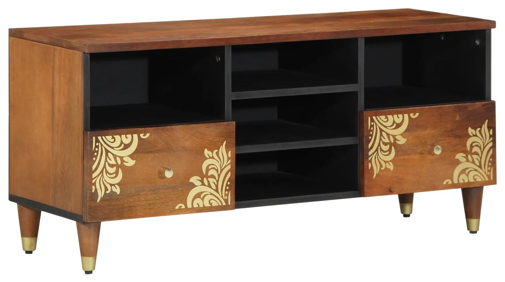 vidaXL Armário de TV 100x33x46 cm Madeira Sólida de Mangueira