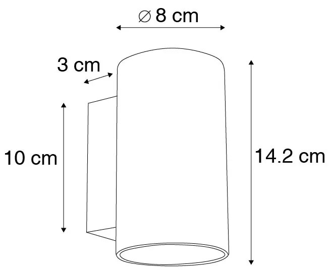 Candeeiro de parede moderno preto redondo 2 luzes - Sandy Design,Moderno